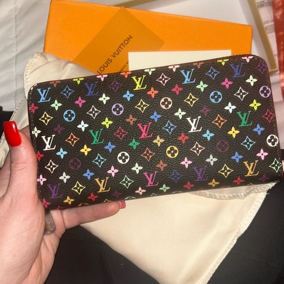 LOUIS VUITTON Monogram black Multicolor Zippy wallet (M60050) with gold hardware - Picture 1 of 5